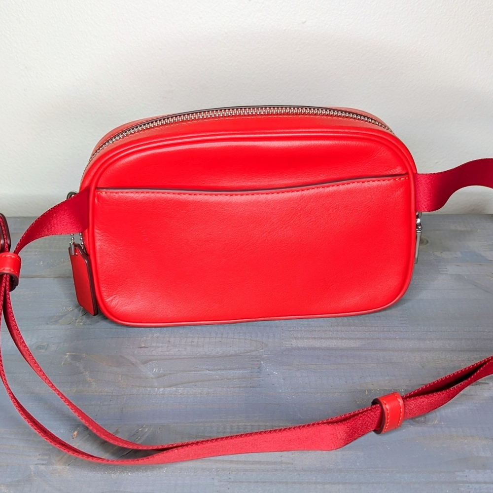 Coach Red Leather Pace Belt Bag - Picture 2 of 9